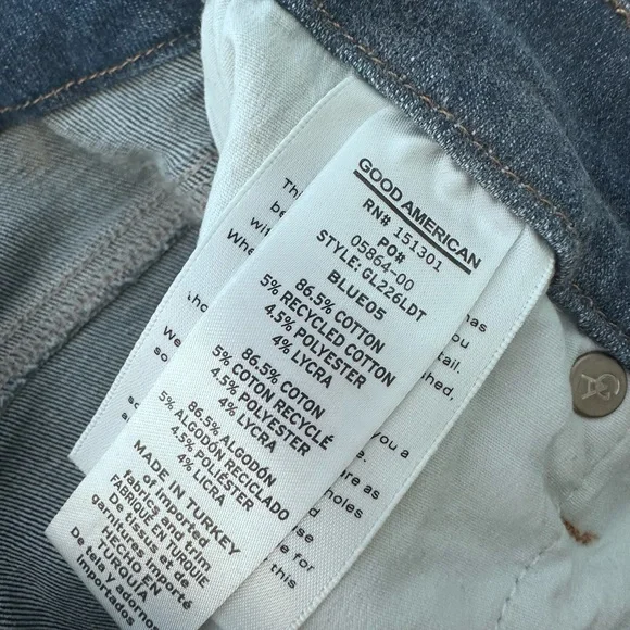 Good American Good Legs Always Fits Distressed Skinny Jeans Size 6-12 - Picture 7 of 8